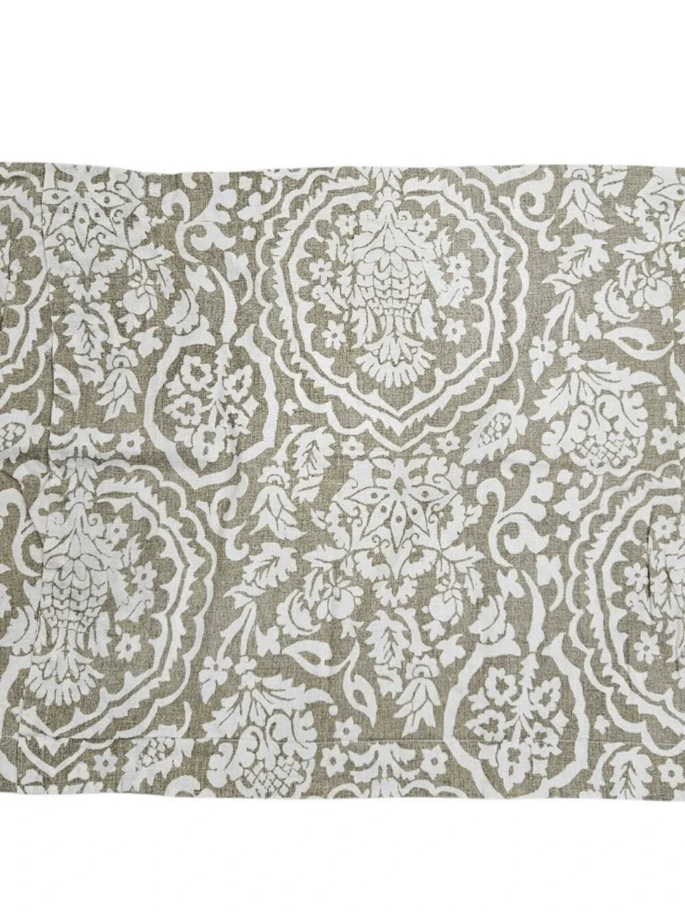 Pottery Barn Damask Pineapple Floral STD Pillow Shams Linen Cotton Olive NWOT 07